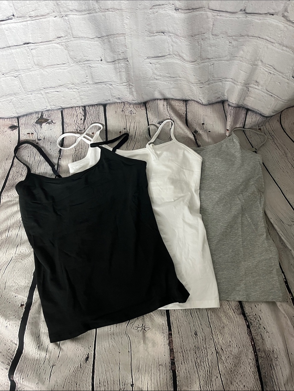 Hanes Women’s 3-Pack Slim Camisoles - Black, White & Gray